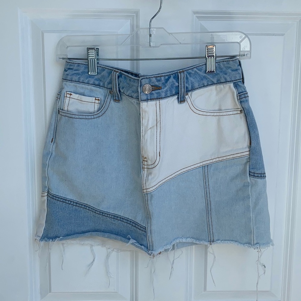 Pac Sun Denim Patchwork Skirt